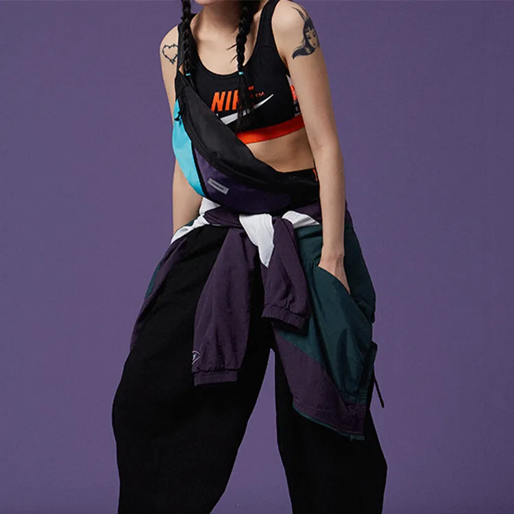 COMBACK Cotton Sling Bag, Fanny Pack Regular Unisex Black Blue Purple-6