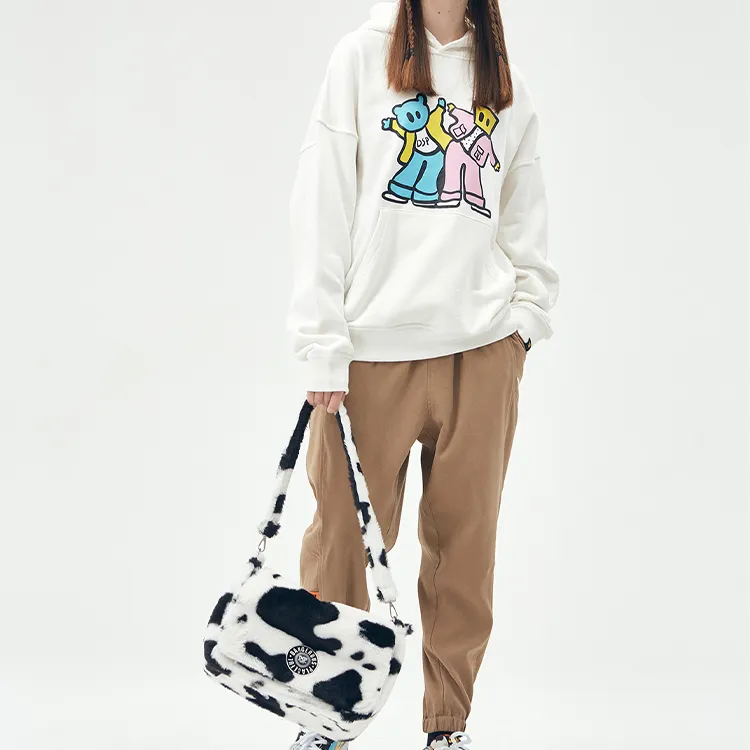 DANGEROUSPEOPLE Rabbit Hair Shoulder Bag Small Size Unisex Black White-2