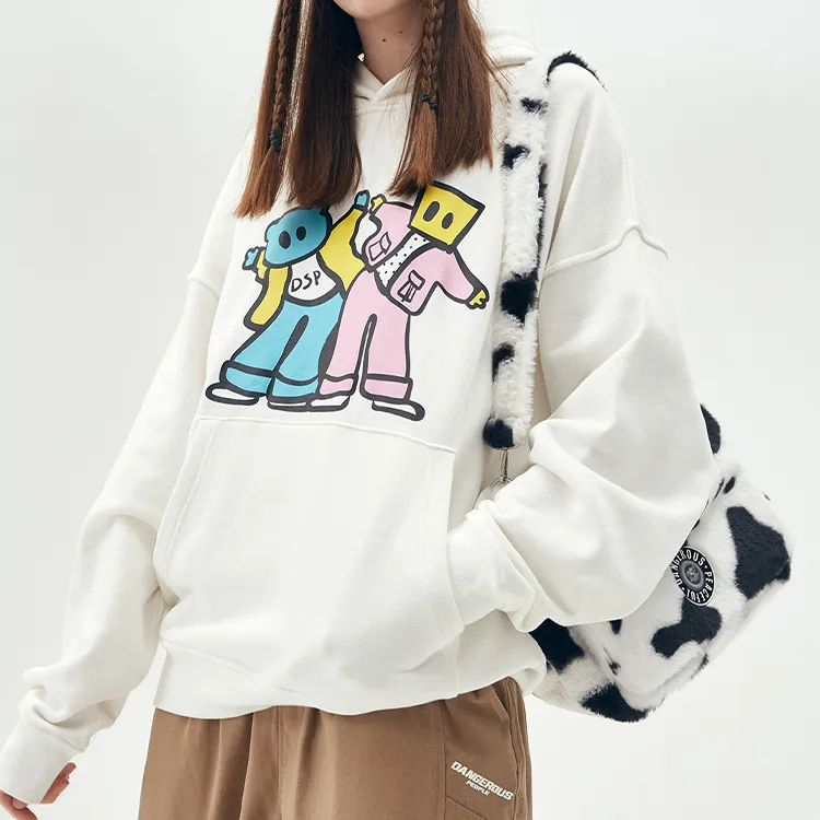 DANGEROUSPEOPLE Rabbit Hair Shoulder Bag Small Size Unisex Black White-4
