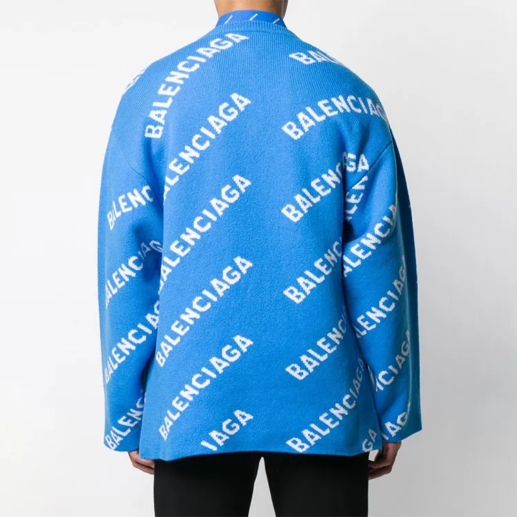 Balenciaga Sweater Loose Fit Men's Blue-3