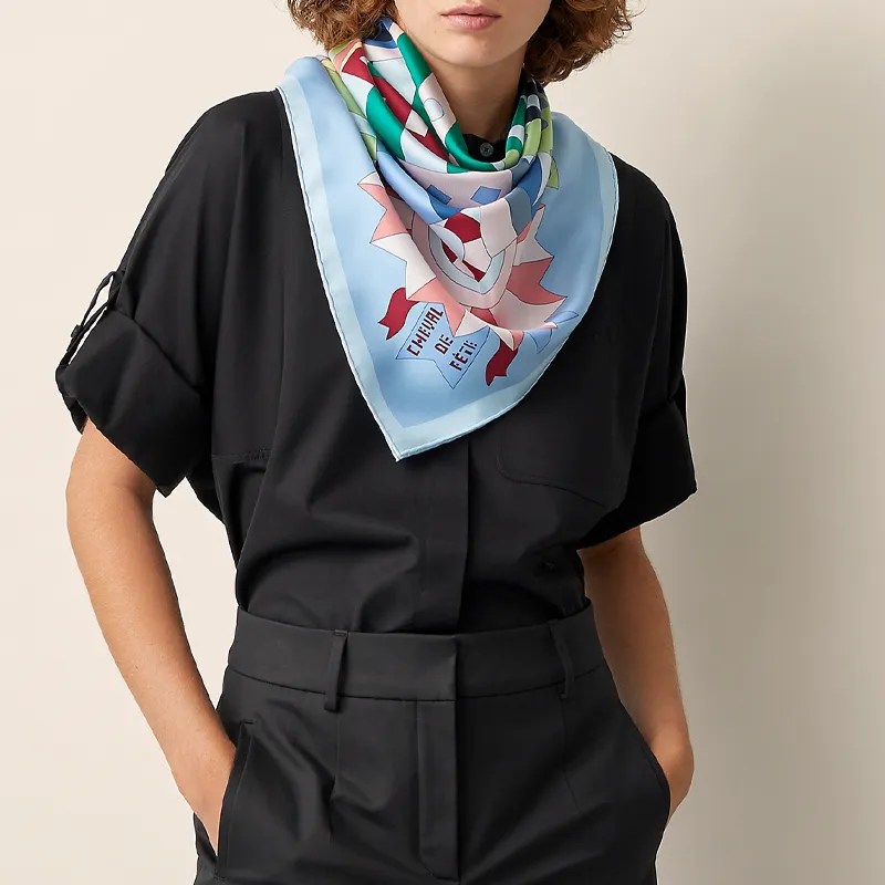 HERMES Celebration Steed Silk Scarves Women's-2