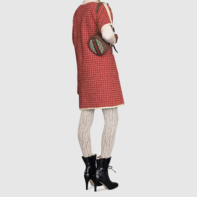 GUCCI Ophidia GG Monogram Mini Round Backpack Female Brown-8