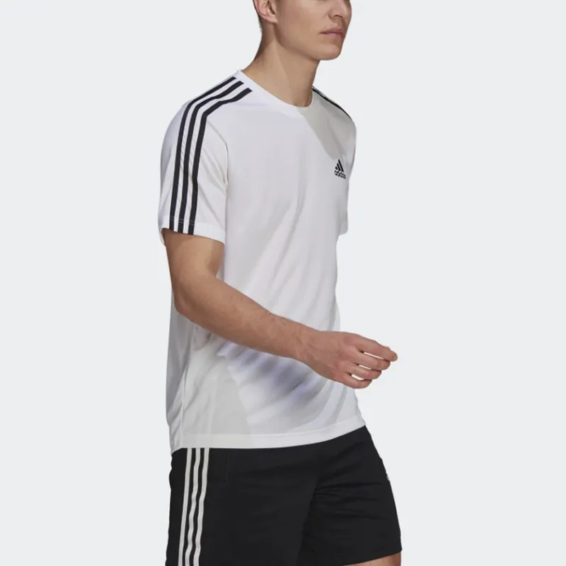Adidas Set in Sleeve T Shirt Men's White-3