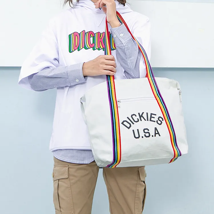 Dickies Canvas Crossbody Bag Shoulder Bag Canvas Bag Handbag Regular Women's White Multicolor-3