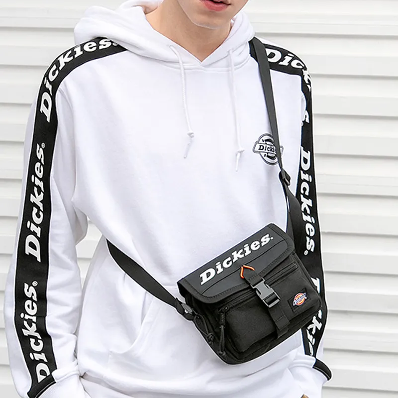 Dickies Nylon Fabric Shoulder Bag, Crossbody Bag Mini Men's Black-4