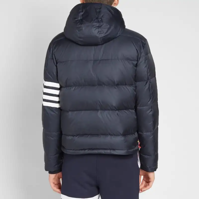 THOM BROWNE 4 Bar Hooded Buttoned Jacket-3
