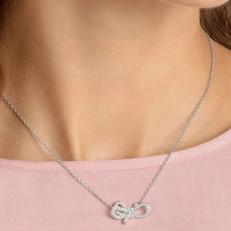 Swarovski Rhodium-Plated Necklaces Women's White-4