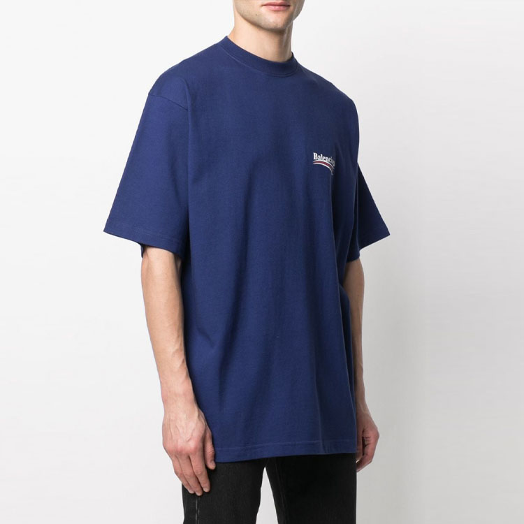 Balenciaga Political Campaign Oversized T-Shirt Dark Blue