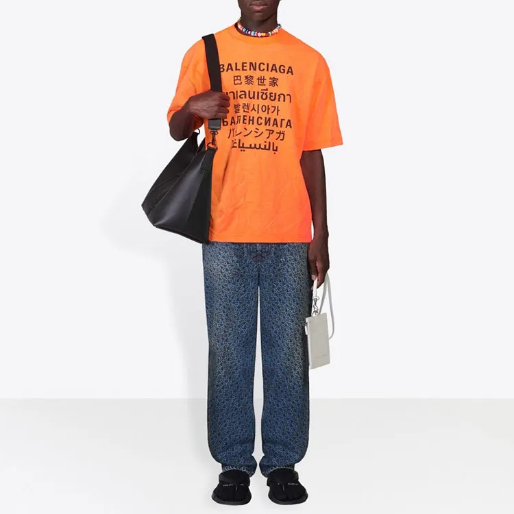 Balenciaga T Shirt Men's Orange-2