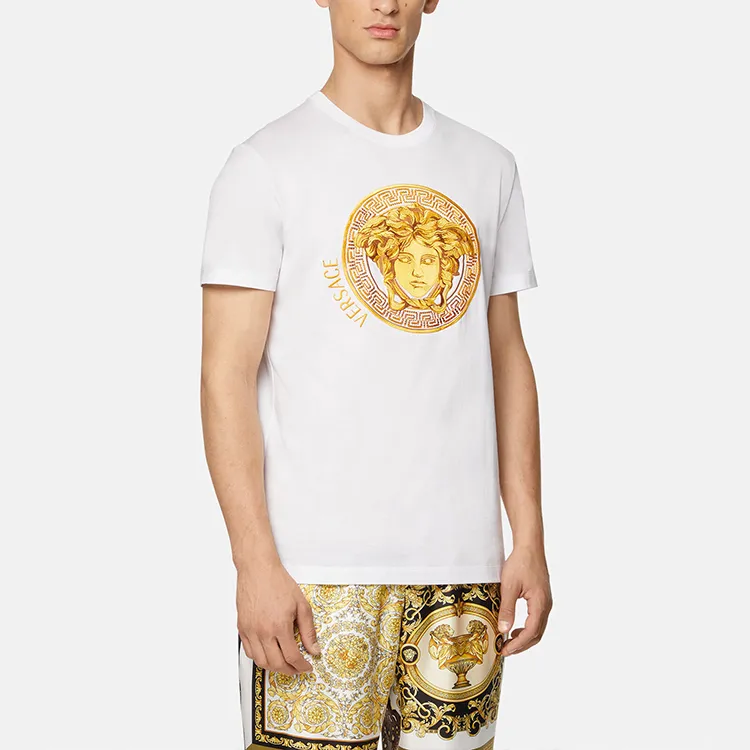 VERSACE Medusa Amplified Embroidered T Shirt-2