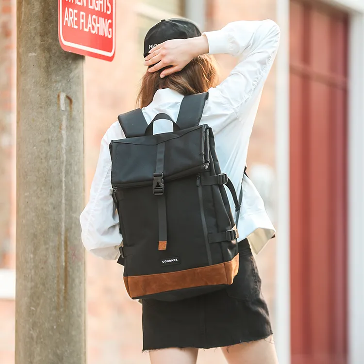 COMBACK Polyamide Laptop Bag Backpack Tubas Unisex Black/Earth Yellow-5