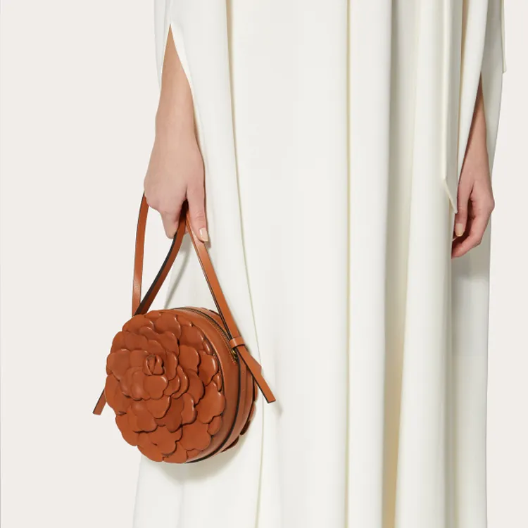Valentino Atelier Sheepskin Crossbody Bag Shoulder Bag Women's Brown-5