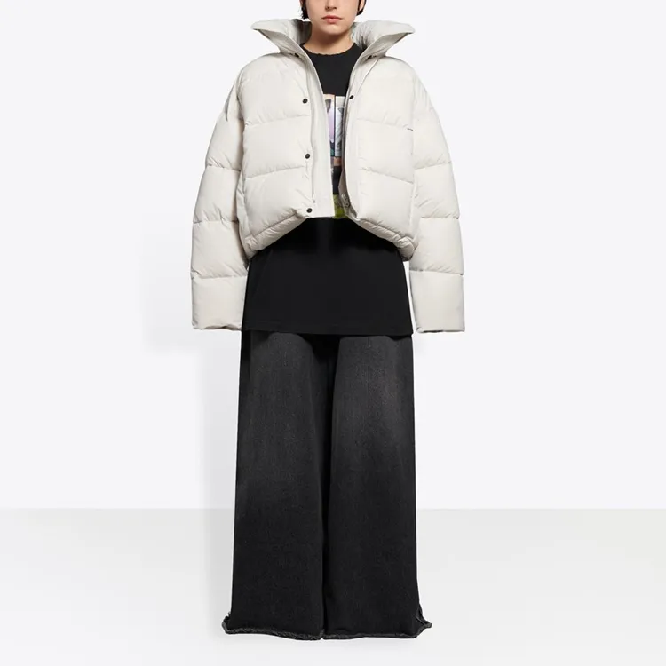 Balenciaga Cropped Coats Women's White-2
