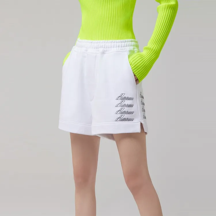 WE11DONE Metallic Logo Print Shorts-3