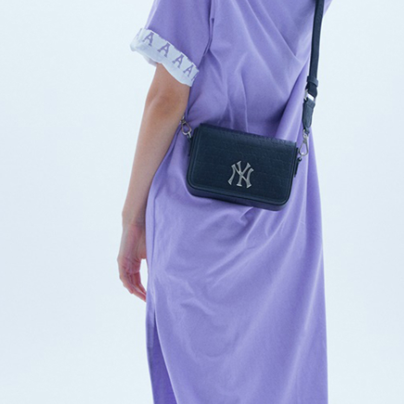 MLB Cotton Shoulder Bag Crossbody Bag Regular Unisex Black