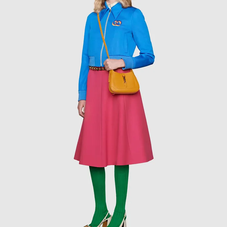 GUCCI Jackie 1961 Leather Crescent Shoulder Bag Shoulder Bag Crossbody Bag Women's Yellow-9