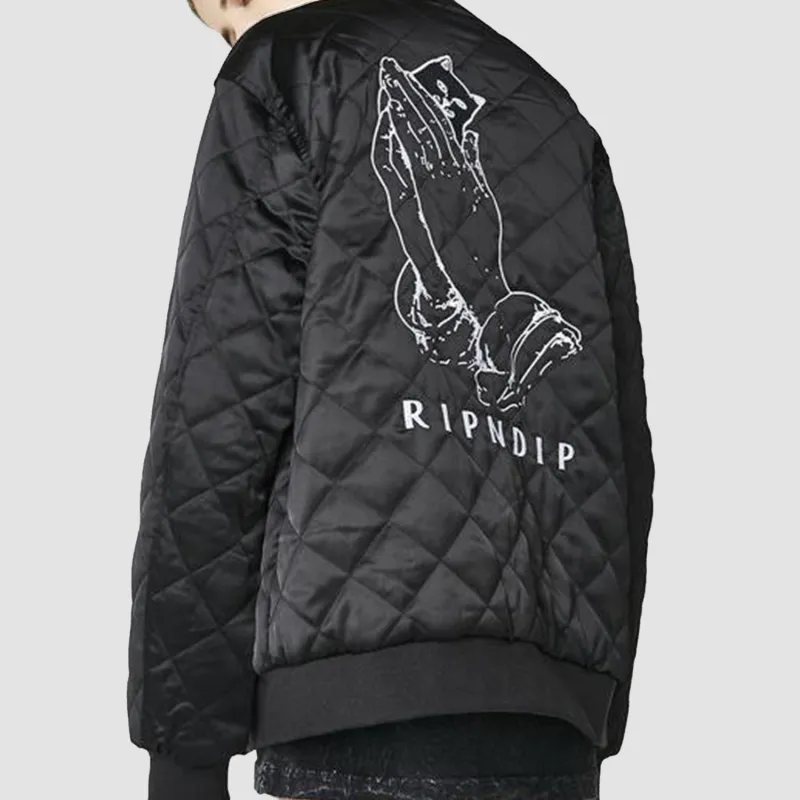 RIPNDIP Loose Fit Thickened Jacket Unisex Black-5