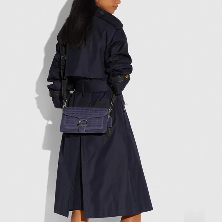 COACH Tabby Leather Patchwork Calfskin Shoulder Bag Crossbody Bag Women's Navy-4
