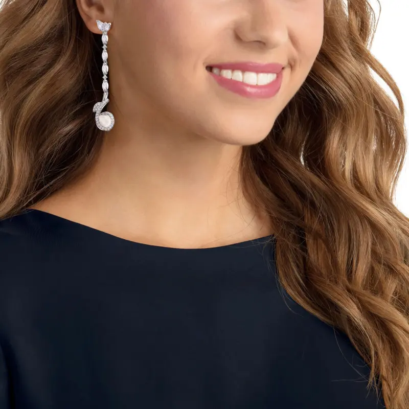 Swarovski Leonore Earrings Women's Silver-3
