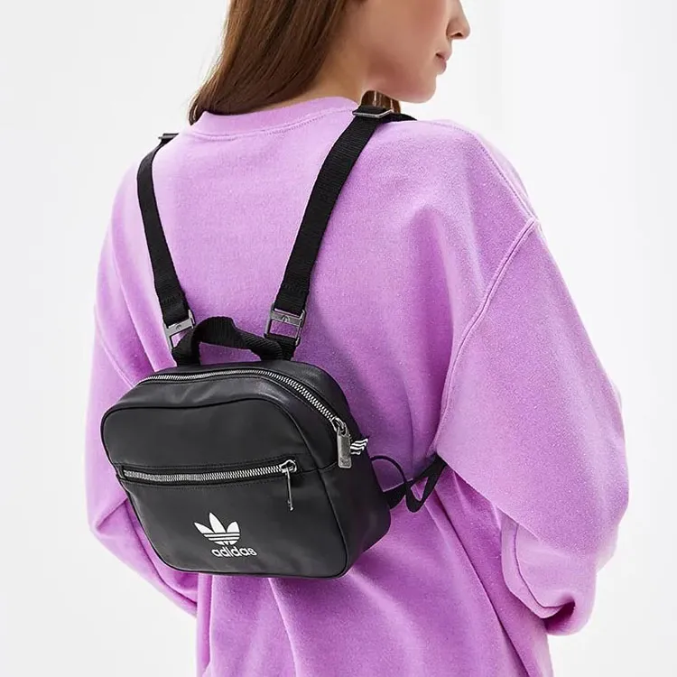 Adidas Originals Artificial Leather Handbag Backpack Mini Women's Black-3