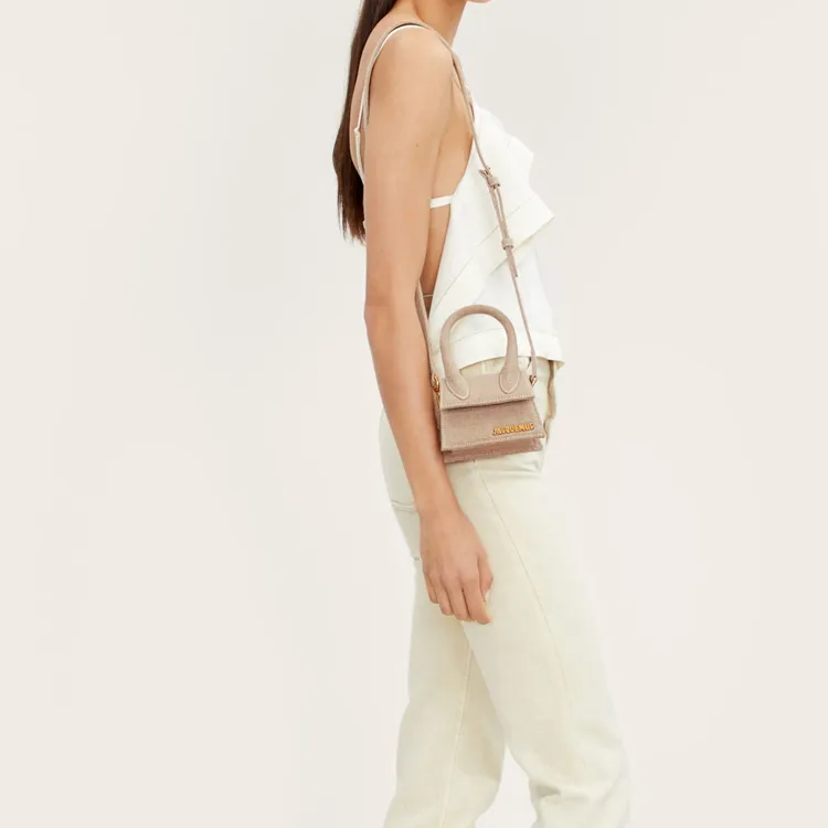 Jacquemus Viscose With Linen Handbag Mini Women's Dark Beige-4