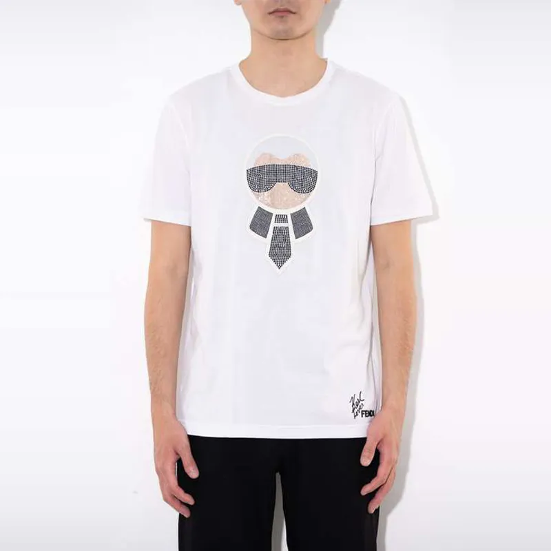 FENDI T Shirts Men White-3