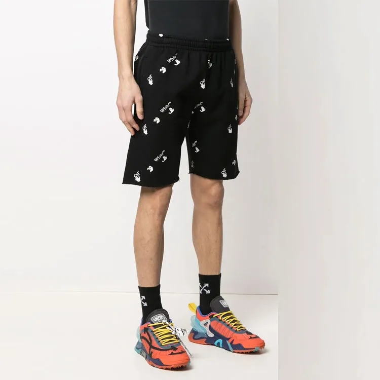 OFF WHITE All Over Logo Print Shorts-3