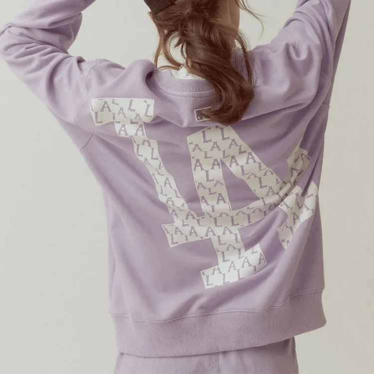 MLB Old Flower Sweatshirts Unisex Purple-4