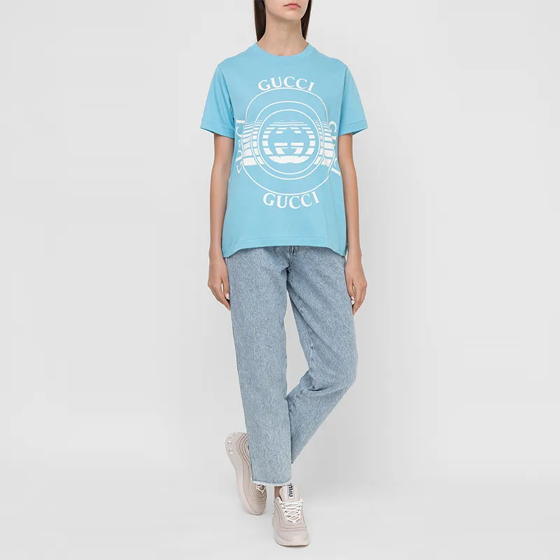 GUCCI T Shirts Women's Sky Blue-1
