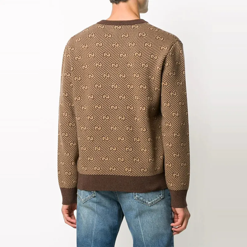 GUCCI Cashmere Sweaters Men Brown-4