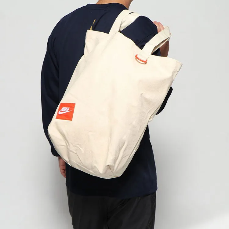 Nike Heritage Cotton Tote Bag Shopping Bag Handbag Regular Unisex Orange Natural-4