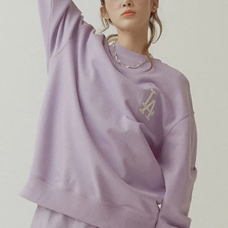 MLB Old Flower Sweatshirts Unisex Purple-2