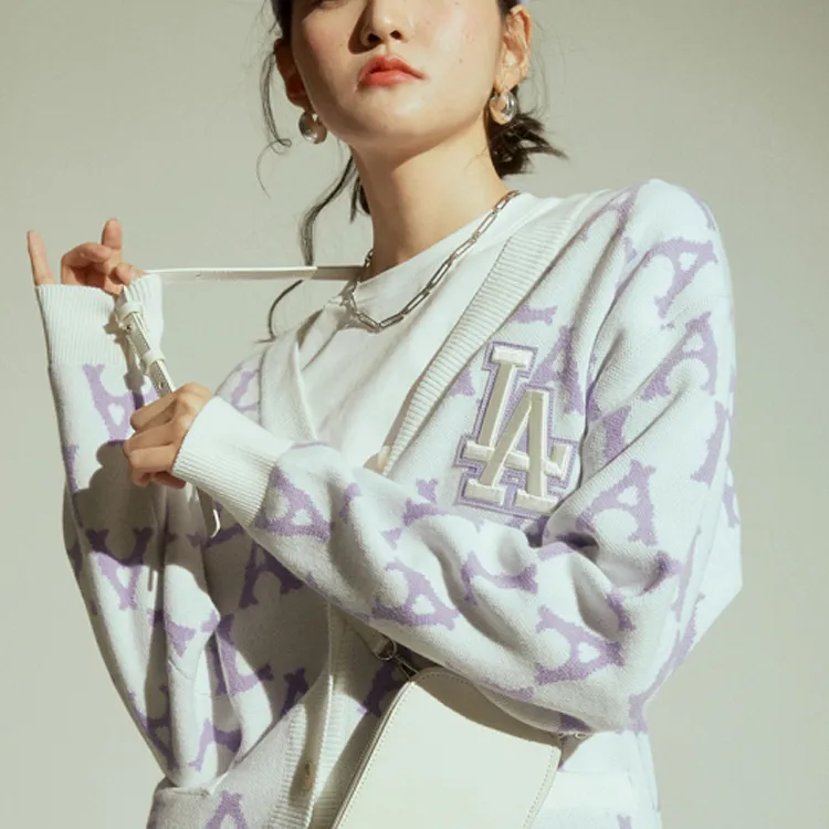 MLB Old Flower Knitwear Unisex Purple-4