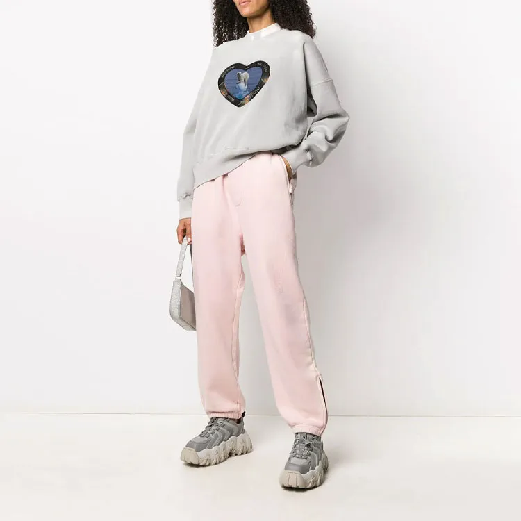 WE11DONE Iridescent Logo Hand Bleached Zip Lounge Pants-1
