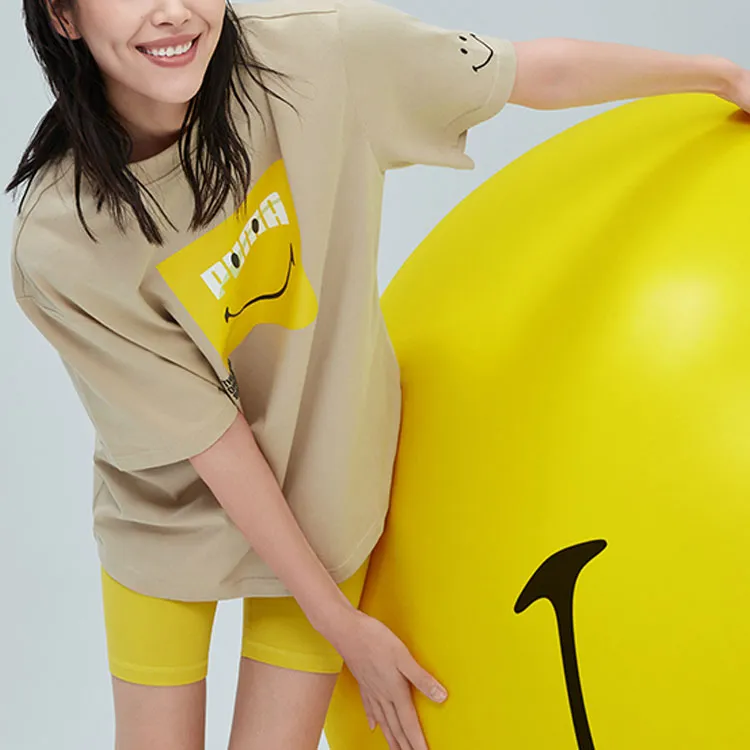 PUMA x Smiley Drop Shoulder Sleeve T Shirt Unisex Khaki-3