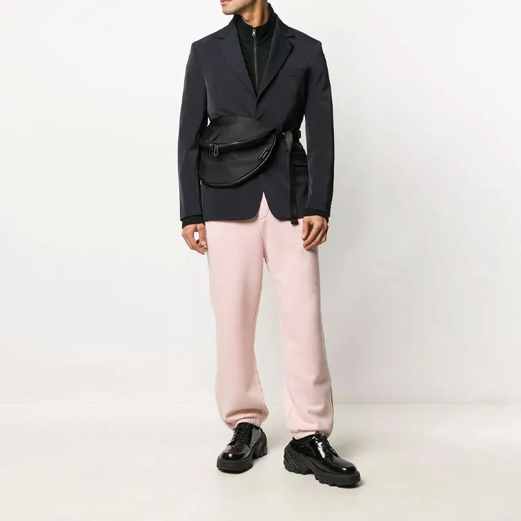 WE11DONE Iridescent Logo Hand Bleached Zip Lounge Pants-2