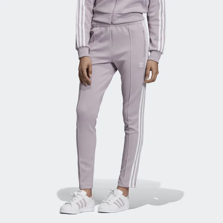 Adidas Originals SST Knitted Sports Pants Women's Light Pink Purple Gray-3