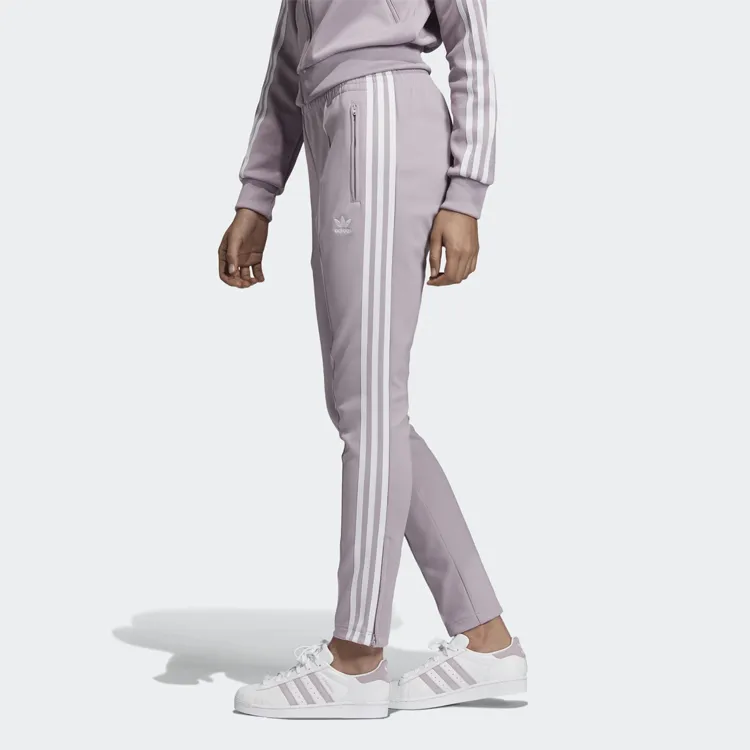 Adidas Originals SST Knitted Sports Pants Women's Light Pink Purple Gray-4