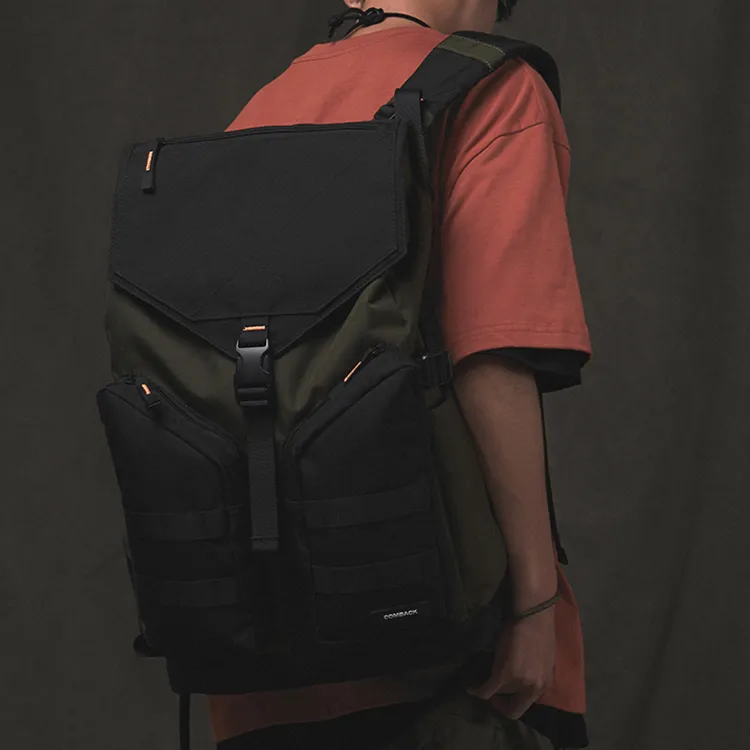 COMBACK Polyamide Laptop Bag Backpack Tubas Unisex Black/Green Color-6