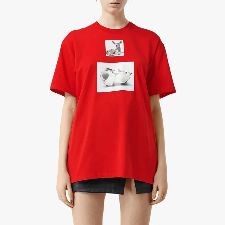 Burberry T Shirts Women's Red-2