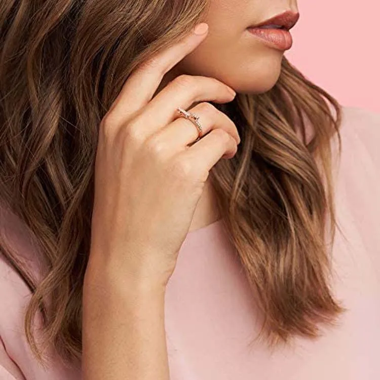 Pandora Copper Silver Alloy Rings Women's Rose Gold-2