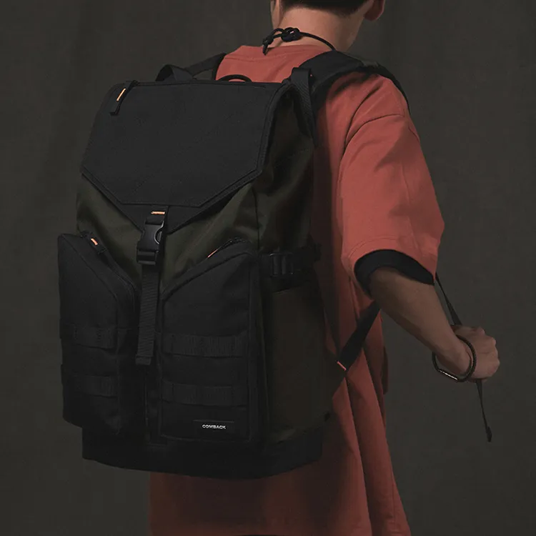 COMBACK Polyamide Laptop Bag Backpack Tubas Unisex Black/Green Color-3