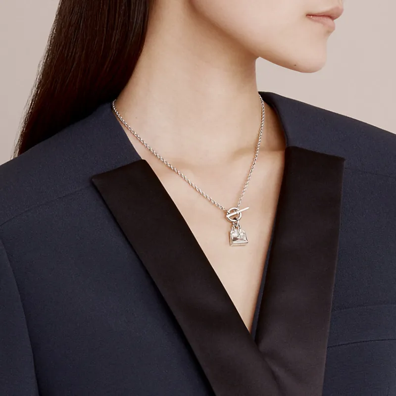 HERMES 925 Sterling Silver Necklaces Women's-2