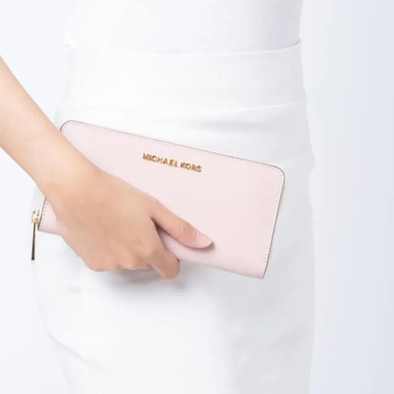 MICHAEL KORS Giftables Cow Leather Wallets With Money Clip Women's Light Pink-3