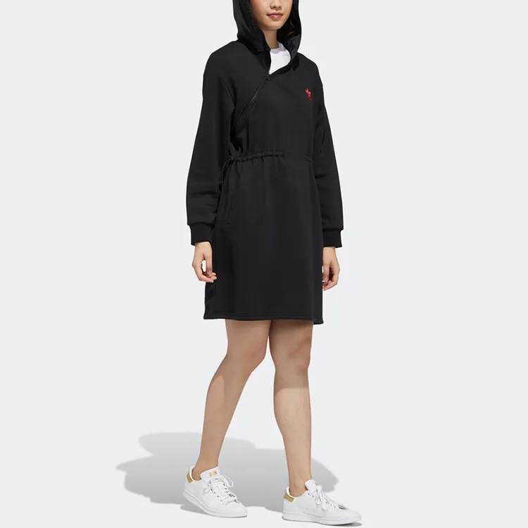 Adidas Originals Long Sleeved Dresses Women's Black-3