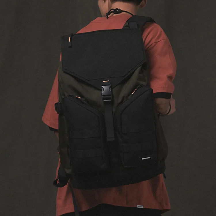 COMBACK Polyamide Laptop Bag Backpack Tubas Unisex Black/Green Color-4