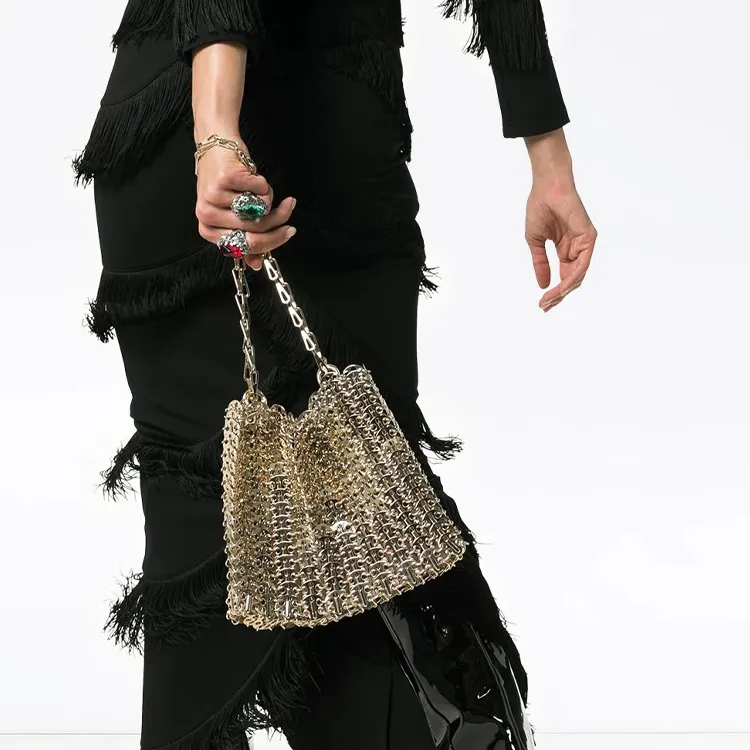 Rabanne Gold Iconic Chain 1969 Cross Body Bag-4