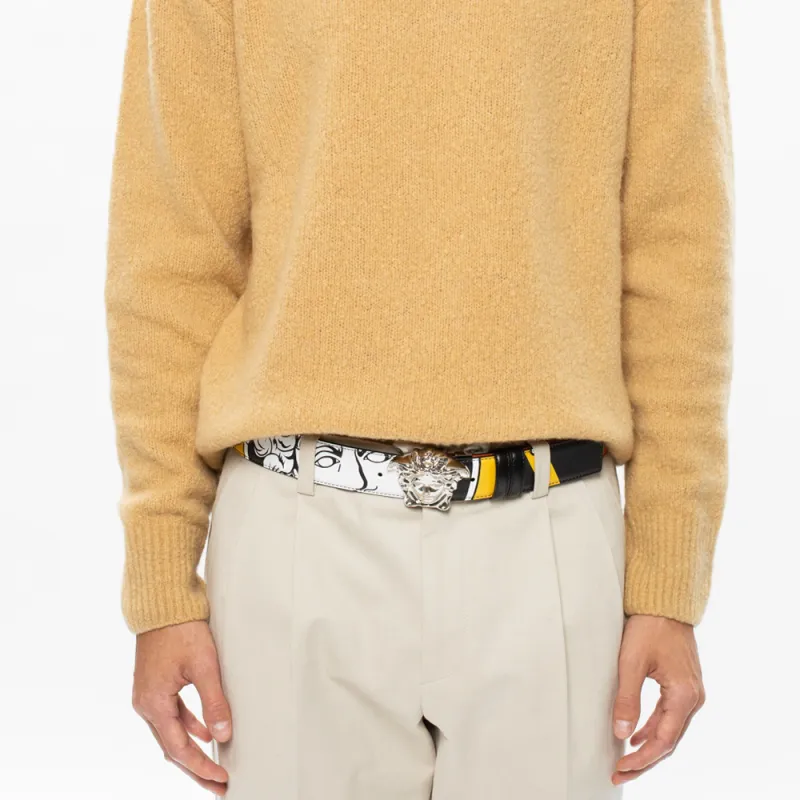 VERSACE VERSACE Baroque Print Plate Buckle Belt Men's Width: 3.8cm-4
