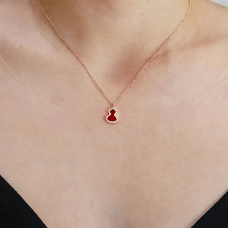 Qeelin 18K Gold Necklaces Women's Red-3