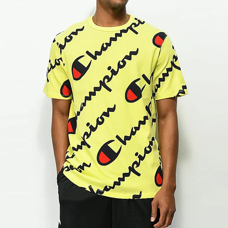 Champion T Shirt US Version Unisex Yellow-2
